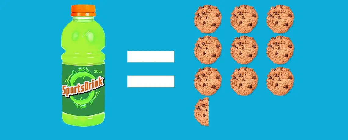 A picture of an image with the number two and three cookies.